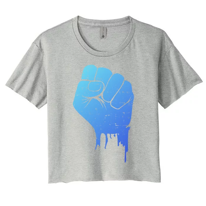 Black Fist Original Black Power Symbol Empower Blm Meaningful Gift Women's Crop Top Tee