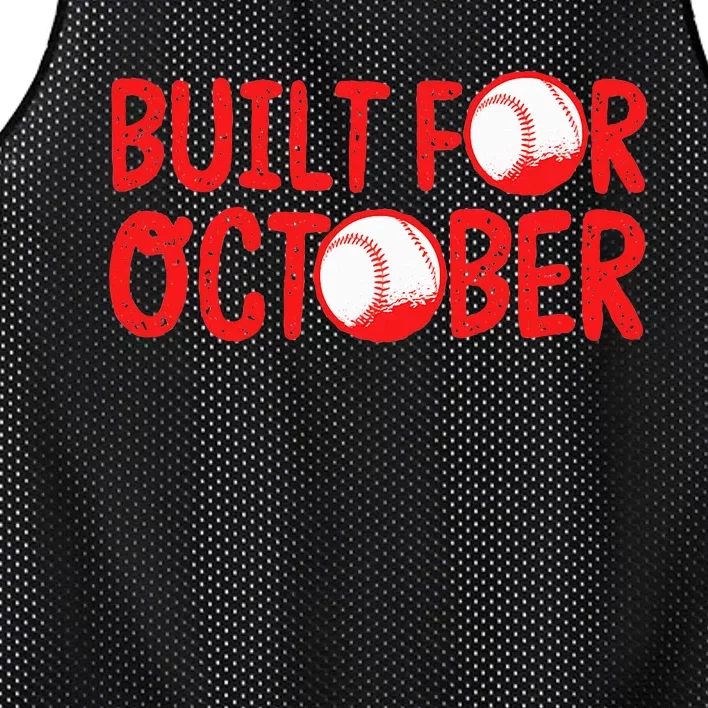 Built For October Baseball Month Playoffs Retro Swing Red Mesh Reversible Basketball Jersey Tank