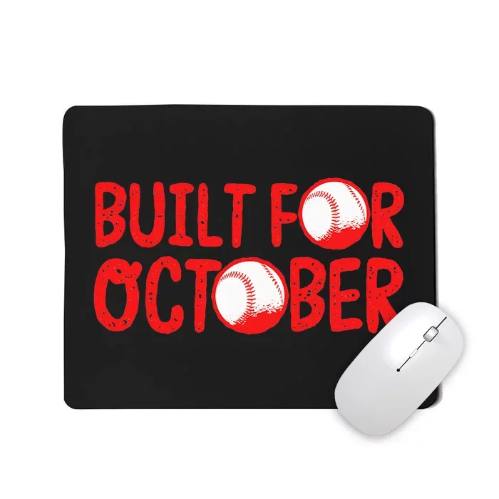 Built For October Baseball Month Playoffs Retro Swing Red Mousepad