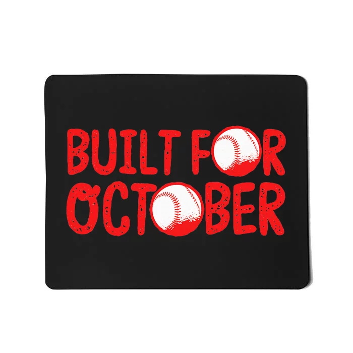 Built For October Baseball Month Playoffs Retro Swing Red Mousepad