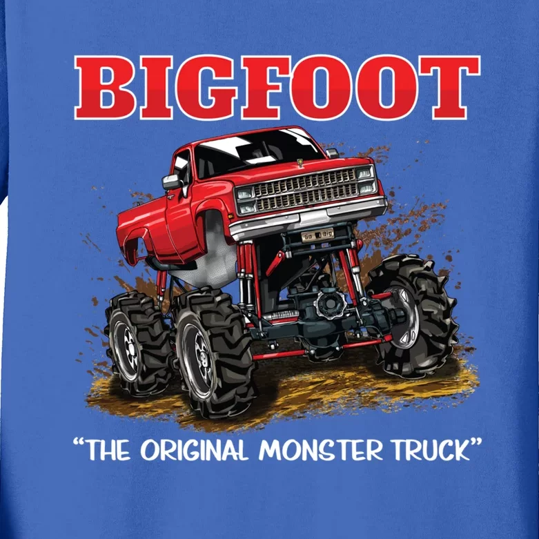 Big Foot Original Monster Truck Gift Kids Long Sleeve Shirt