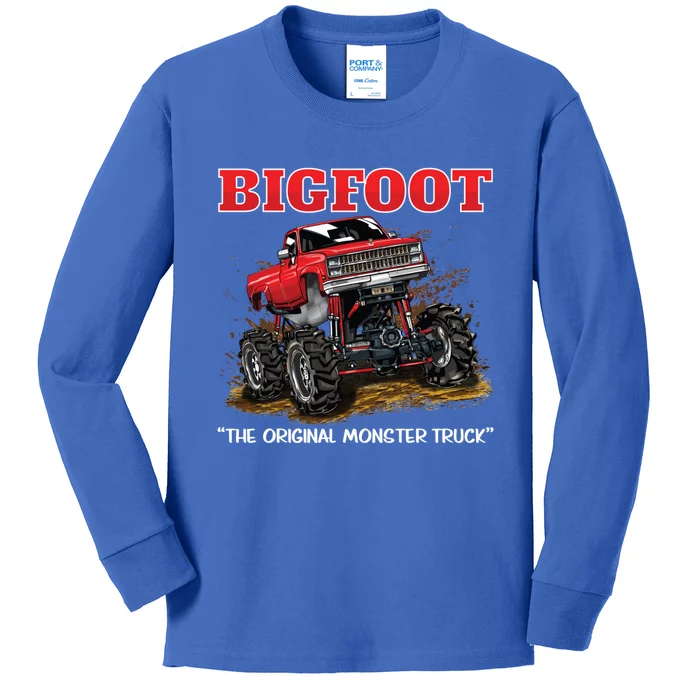 Big Foot Original Monster Truck Gift Kids Long Sleeve Shirt