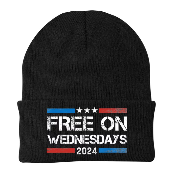 Biden Free On Wednesdays Us Flag Vintage Knit Cap Winter Beanie