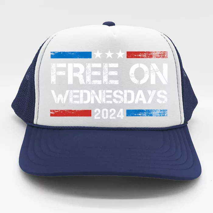 Biden Free On Wednesdays Us Flag Vintage Trucker Hat