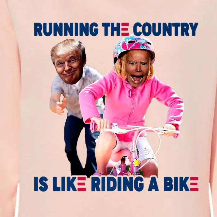 Biden Falls Off Bike Trump Funny Joe Biden Falling Of Bike Biden Trending Womens California Wash Sweatshirt