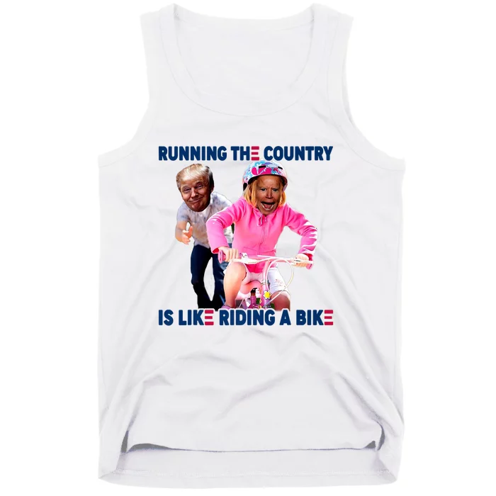 Biden Falls Off Bike Trump Funny Joe Biden Falling Of Bike Biden Trending Tank Top