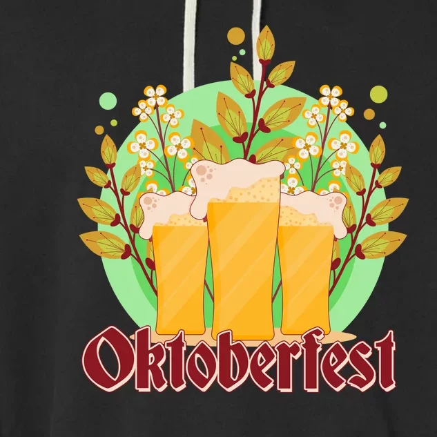 Boho Floral Oktoberfest Beers Garment-Dyed Fleece Hoodie