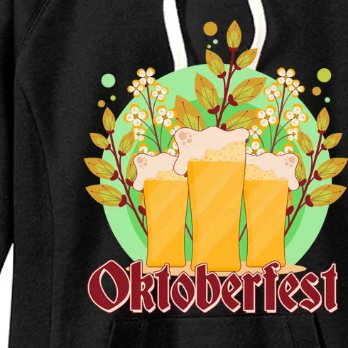 Boho Floral Oktoberfest Beers Women's Fleece Hoodie