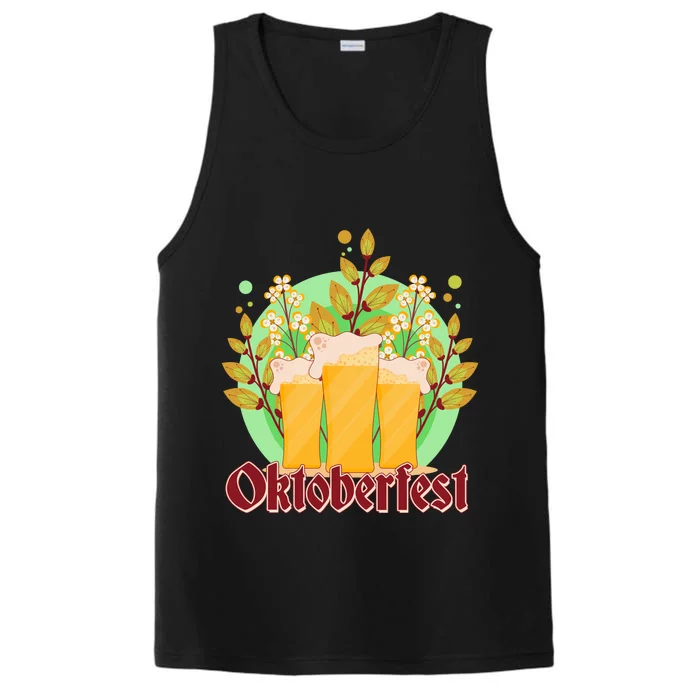 Boho Floral Oktoberfest Beers Performance Tank