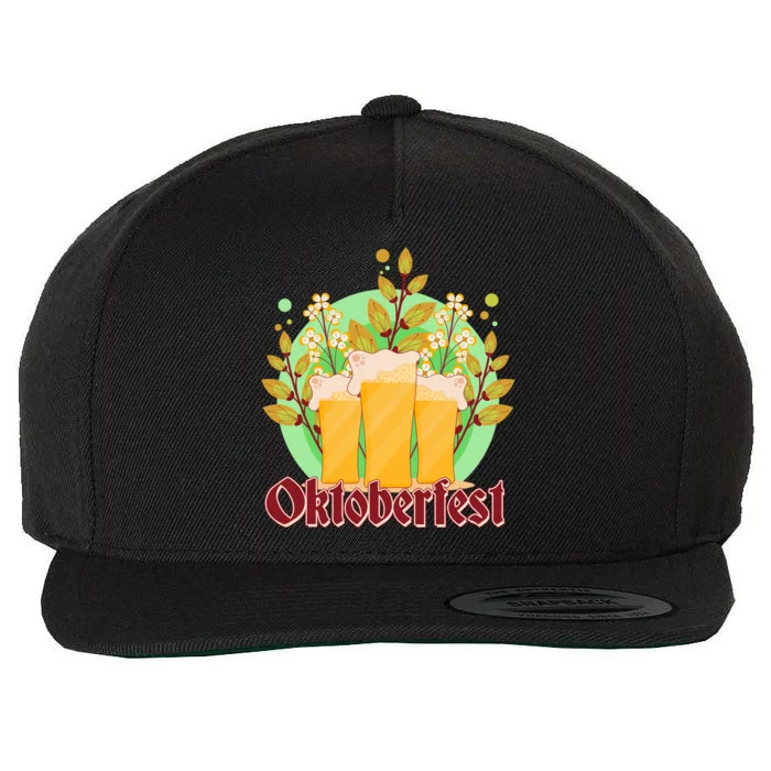 Boho Floral Oktoberfest Beers Wool Snapback Cap