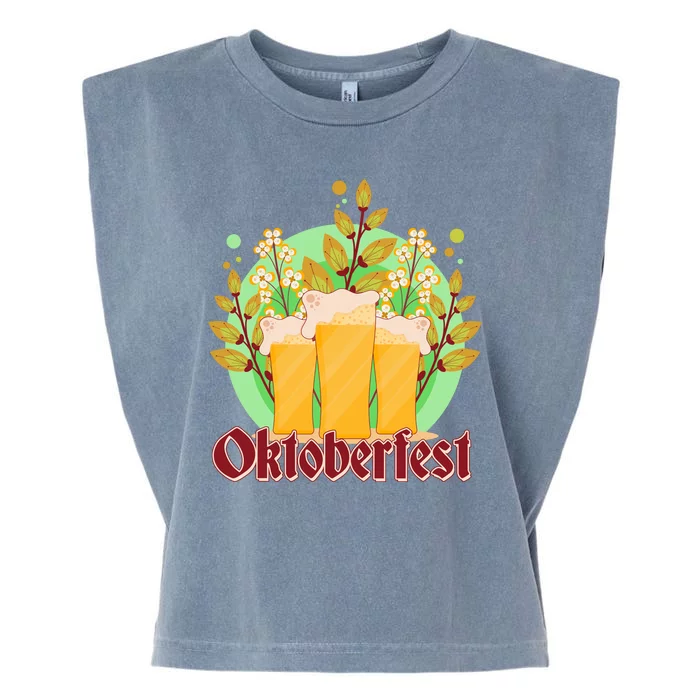 Boho Floral Oktoberfest Beers Garment-Dyed Women's Muscle Tee