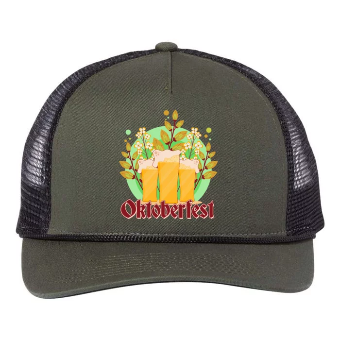 Boho Floral Oktoberfest Beers Retro Rope Trucker Hat Cap