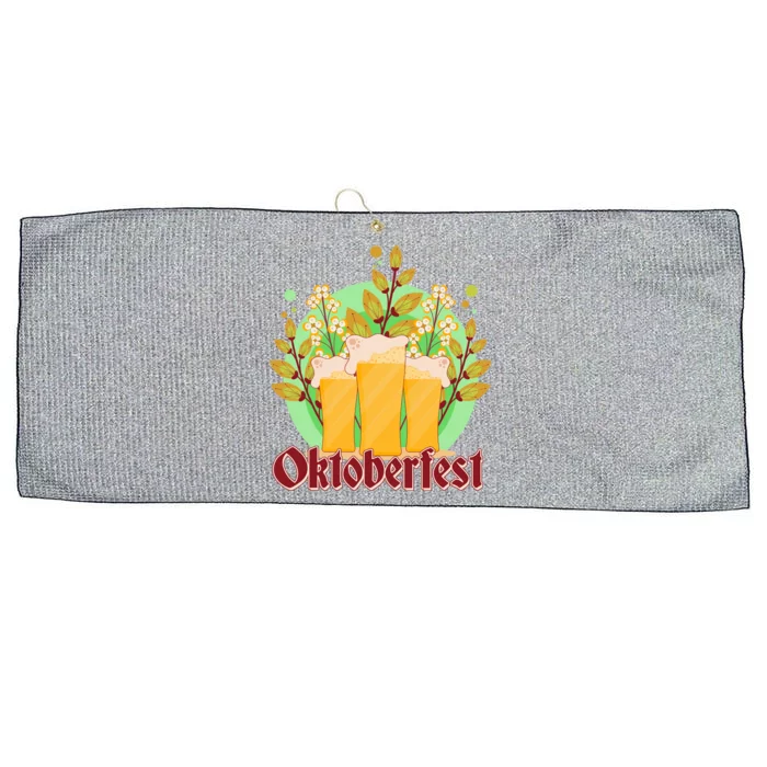 Boho Floral Oktoberfest Beers Large Microfiber Waffle Golf Towel