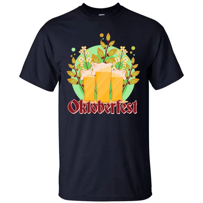 Boho Floral Oktoberfest Beers Tall T-Shirt