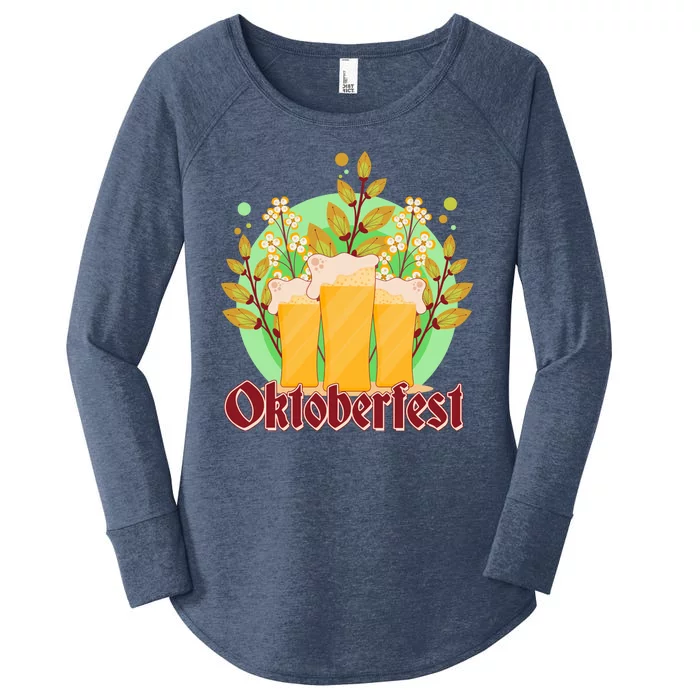 Boho Floral Oktoberfest Beers Women's Perfect Tri Tunic Long Sleeve Shirt