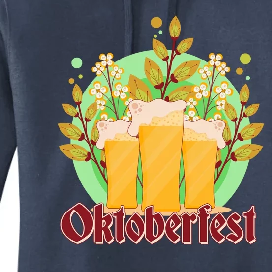 Boho Floral Oktoberfest Beers Women's Pullover Hoodie