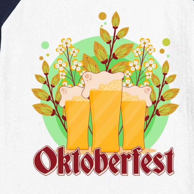 Boho Floral Oktoberfest Beers Baseball Sleeve Shirt