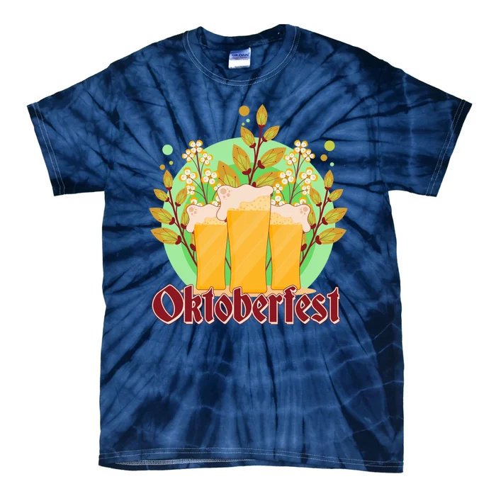 Boho Floral Oktoberfest Beers Tie-Dye T-Shirt