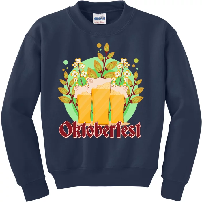 Boho Floral Oktoberfest Beers Kids Sweatshirt