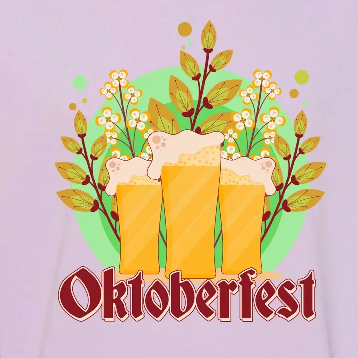 Boho Floral Oktoberfest Beers Garment-Dyed Sweatshirt