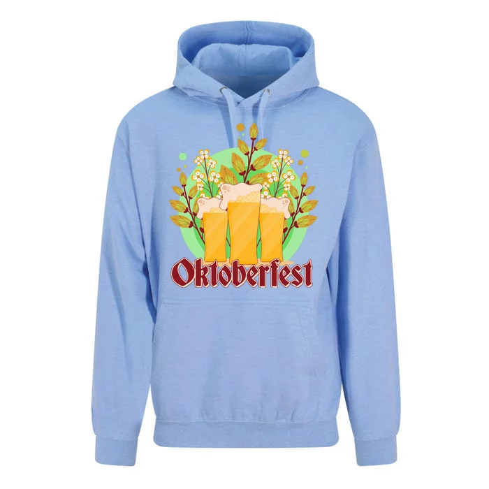 Boho Floral Oktoberfest Beers Unisex Surf Hoodie