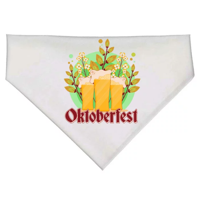 Boho Floral Oktoberfest Beers USA-Made Doggie Bandana