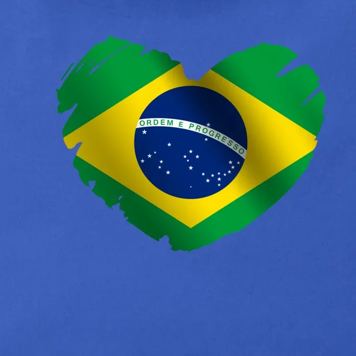 Brazil Flag On Shape Of Heart Brazilian Brazil Lovers Gift Zip Tote Bag