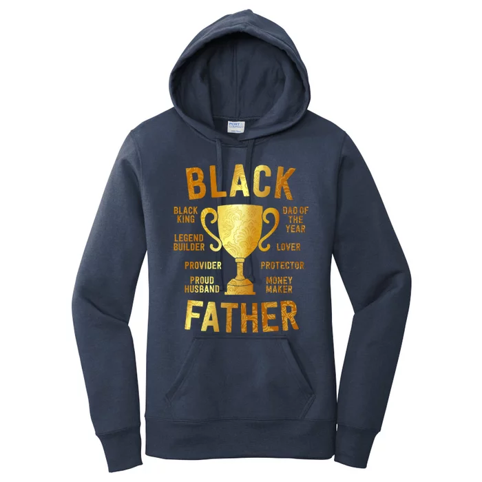 Black Father Of The Year Fathers Day Dad Husband Trophy Gift Women's Pullover Hoodie