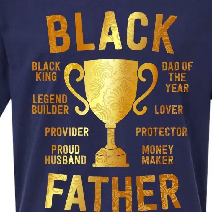 Black Father Of The Year Fathers Day Dad Husband Trophy Gift Sueded Cloud Jersey T-Shirt