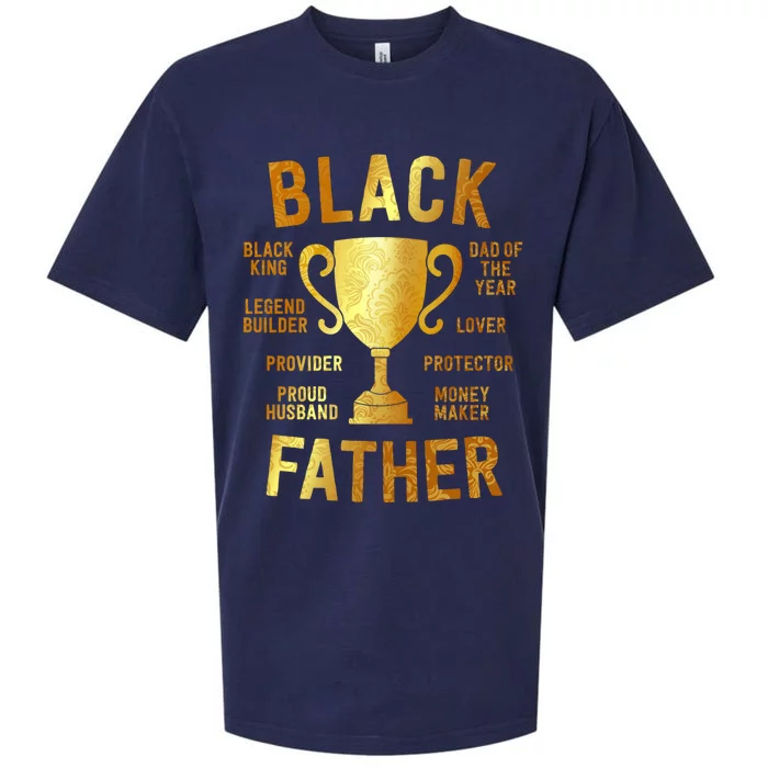 Black Father Of The Year Fathers Day Dad Husband Trophy Gift Sueded Cloud Jersey T-Shirt