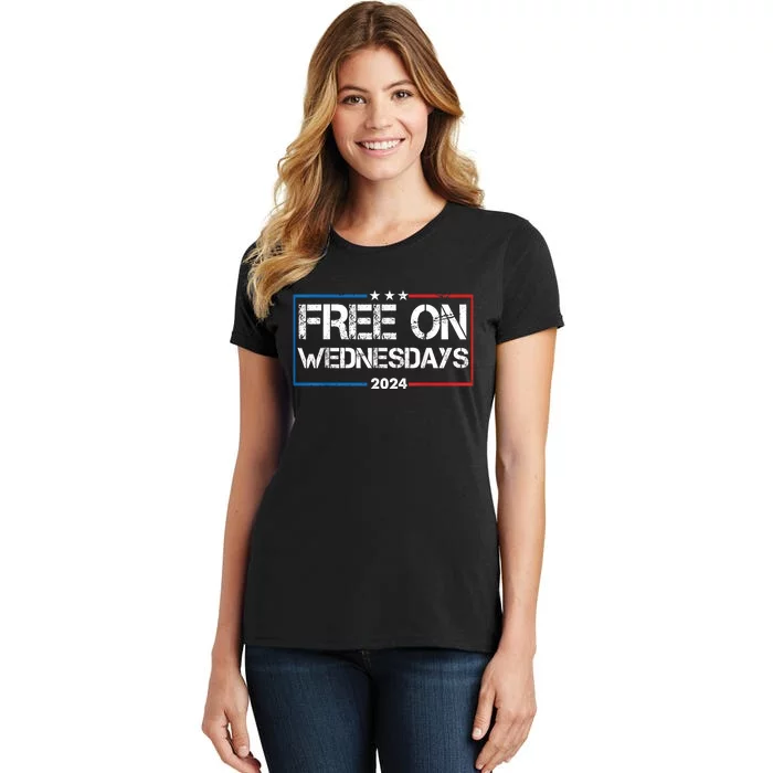 Biden Free On Wednesdays Us Flag Vintage 4th Of July Women's T-Shirt