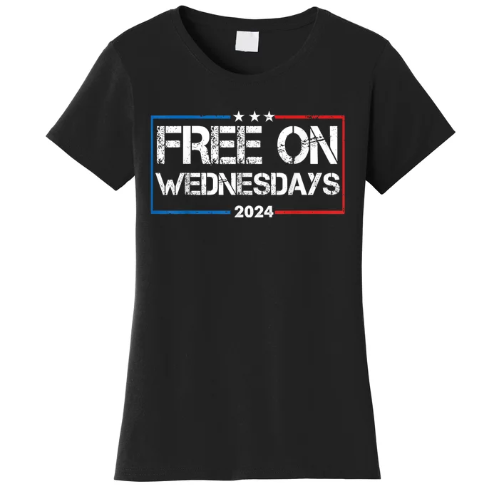 Biden Free On Wednesdays Us Flag Vintage 4th Of July Women's T-Shirt