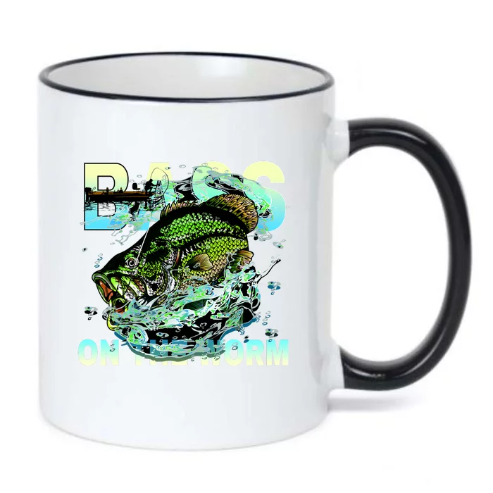 Bass Fishing On The Storm Black Color Changing Mug