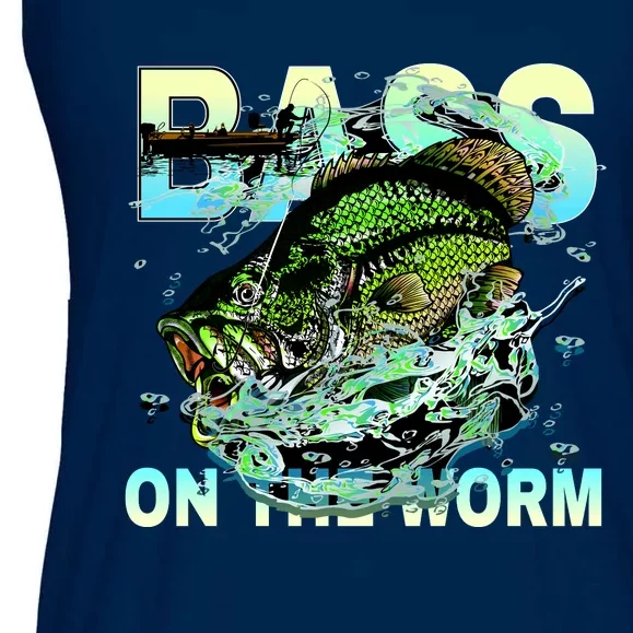 Bass Fishing On The Storm Ladies Essential Flowy Tank