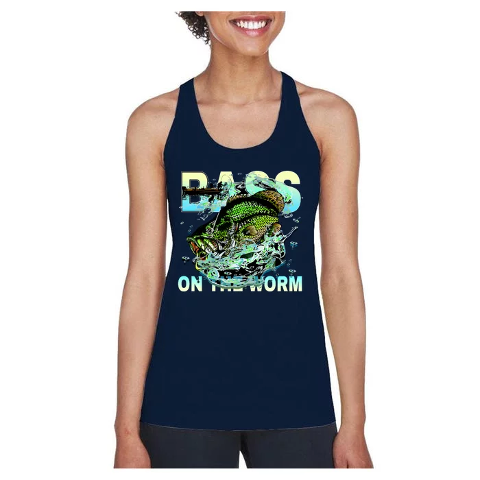 Bass Fishing On The Storm Women's Racerback Tank