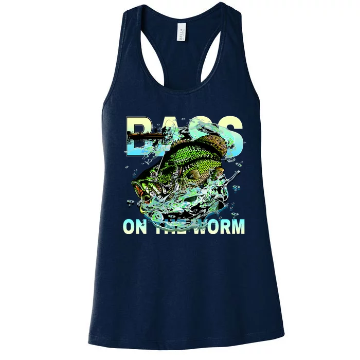 Bass Fishing On The Storm Women's Racerback Tank