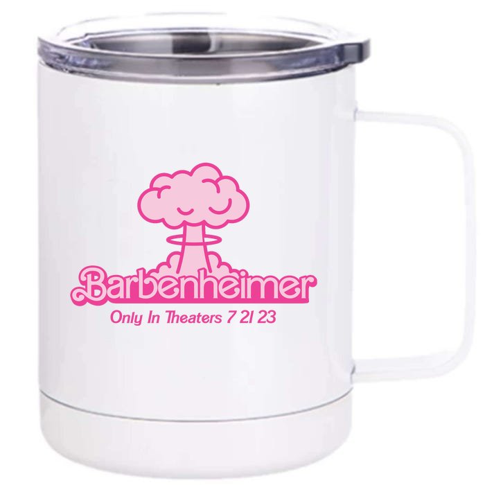 Barbenheimer Funny Only Theaters 7 21 23 Front & Back 12oz Stainless Steel Tumbler Cup