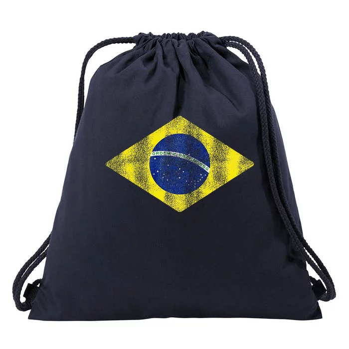 Brazilian Flag Of Brazil Vintage Br Souvenir Drawstring Bag