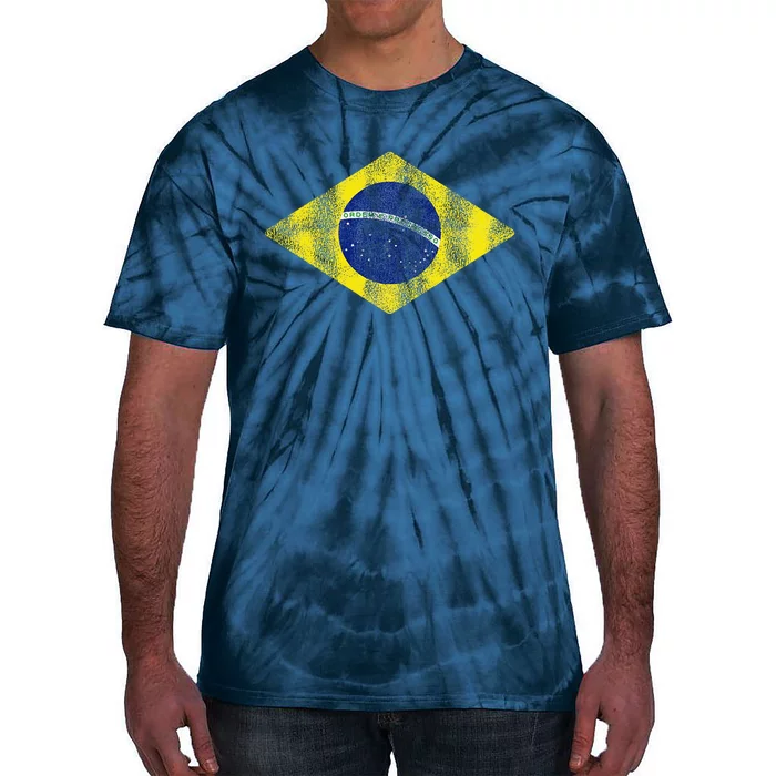 Brazilian Flag Of Brazil Vintage Br Souvenir Tie-Dye T-Shirt