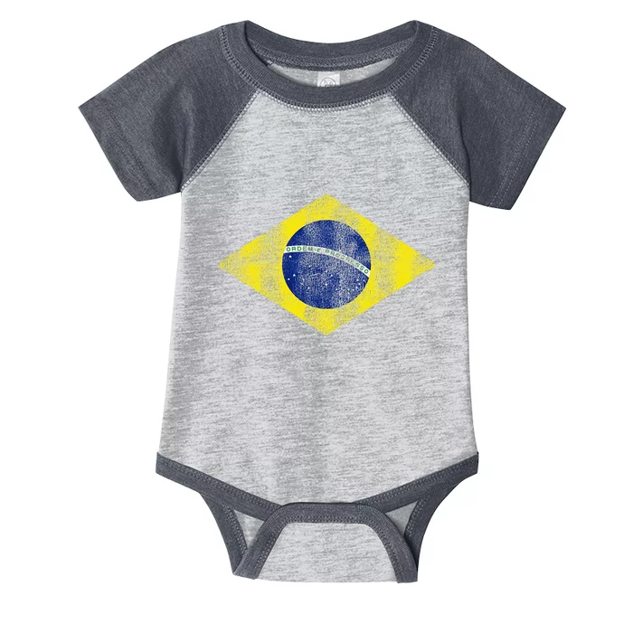 Brazilian Flag Of Brazil Vintage Br Souvenir Infant Baby Jersey Bodysuit