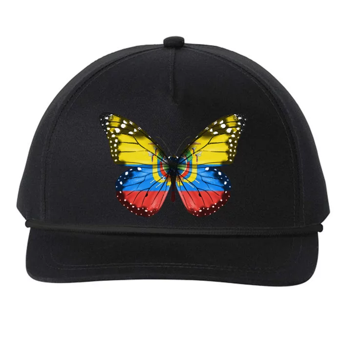 Butterfly Flag Of Ecuador Snapback Five-Panel Rope Hat