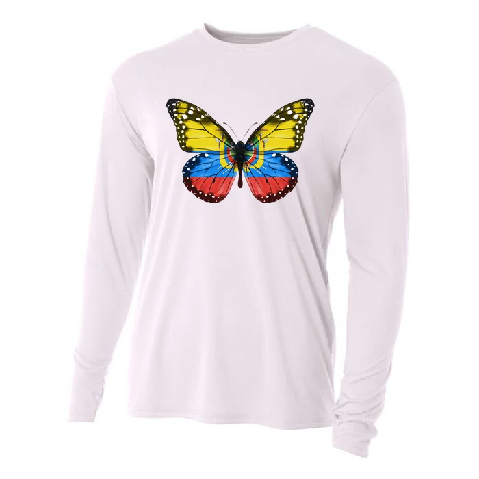 Butterfly Flag Of Ecuador Cooling Performance Long Sleeve Crew