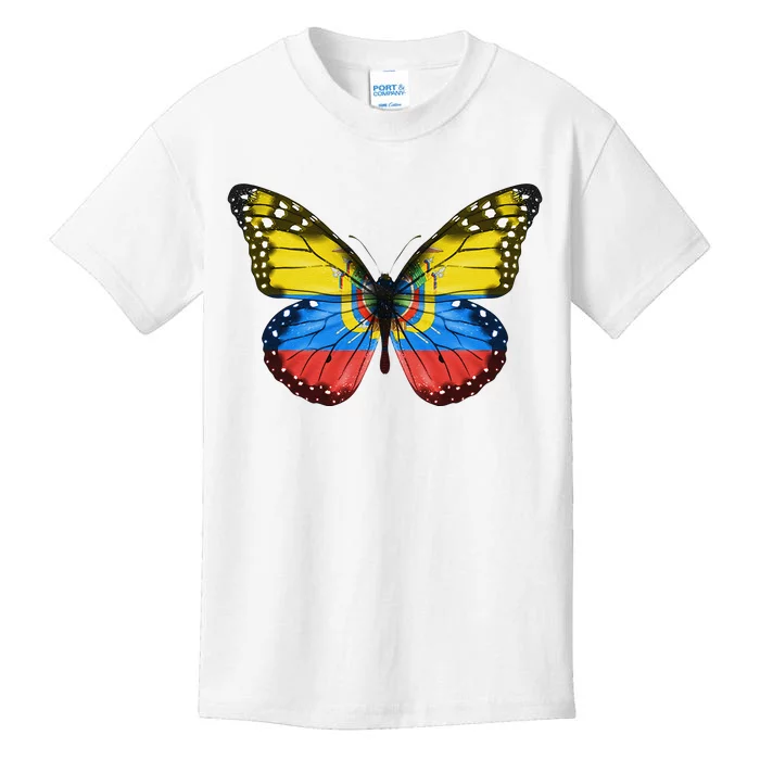 Butterfly Flag Of Ecuador Kids T-Shirt