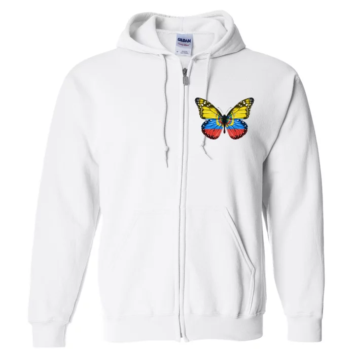 Butterfly Flag Of Ecuador Full Zip Hoodie