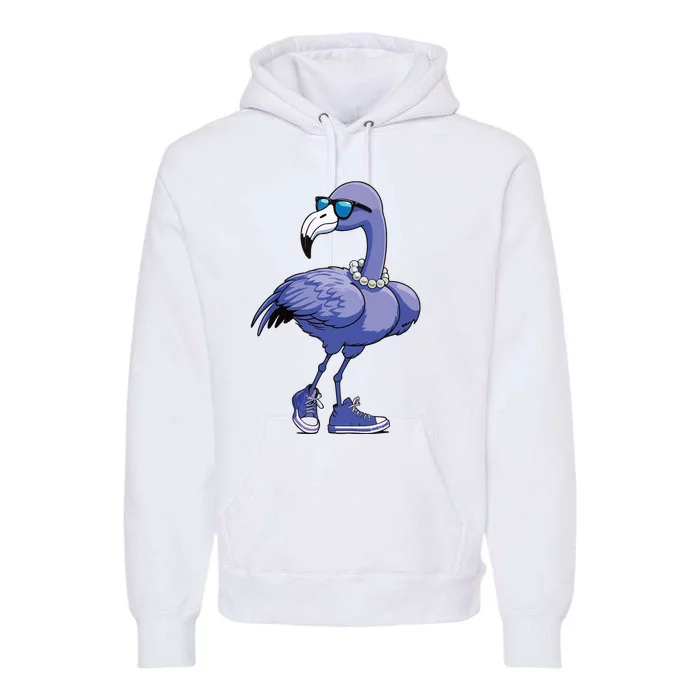 Blue Flamingo Pearls Comma La Kamala Harris 2024 Premium Hoodie