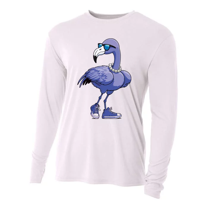 Blue Flamingo Pearls Comma La Kamala Harris 2024 Cooling Performance Long Sleeve Crew