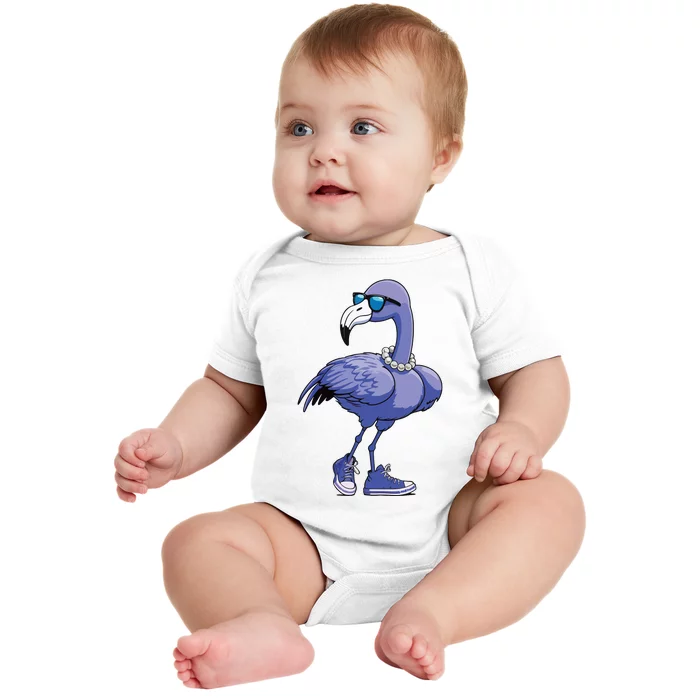 Blue Flamingo Pearls Comma La Kamala Harris 2024 Baby Bodysuit