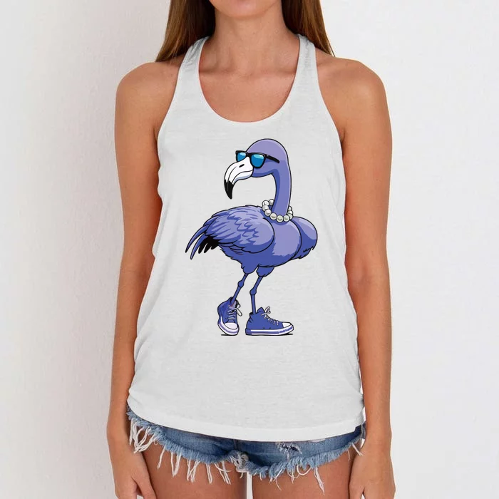 Blue Flamingo Pearls Comma La Kamala Harris 2024 Women's Knotted Racerback Tank