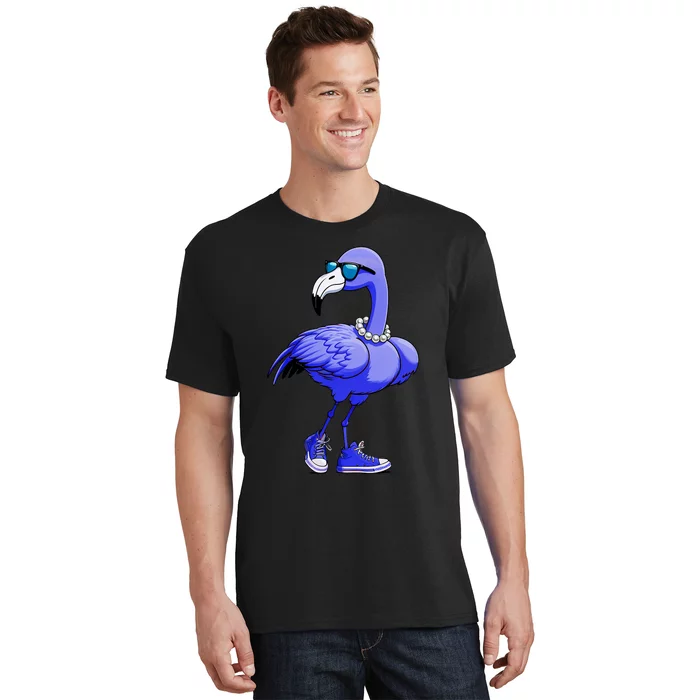 Blue Flamingo Pearls Comma La Kamala Harris 2024 T-Shirt