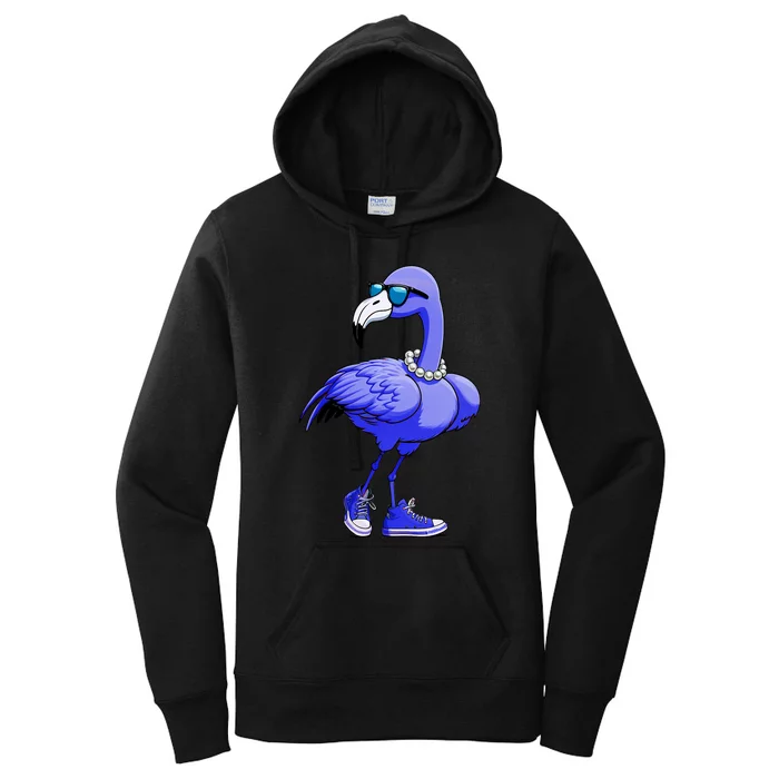 Blue Flamingo Pearls Comma La Kamala Harris 2024 Women's Pullover Hoodie